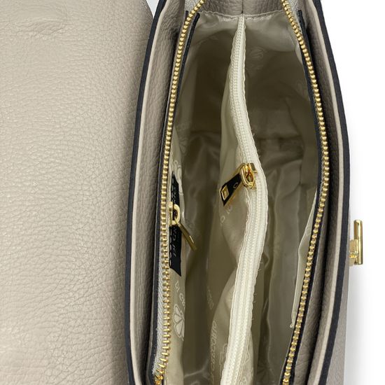 Сумка Di Gregorio серая/черная кожаная - фото 5, 