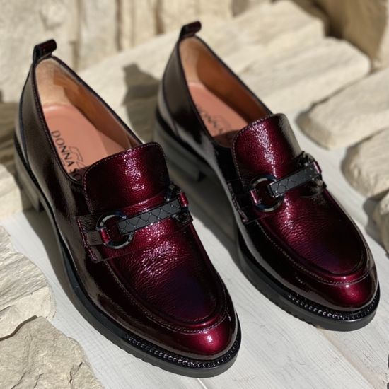 Лоферы Donna Soft бордовые лаковые демисезонные - фото 11, 