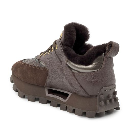 Кроссовки NILA&NILA коричневые замша/кожа на меху - фото 3, NO9012M NIL TDM