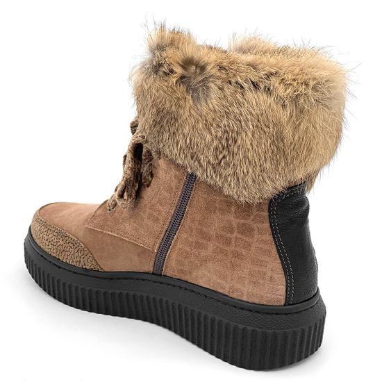 Ботинки Marzetti бежевые замшевые МЕХ - фото 3, 