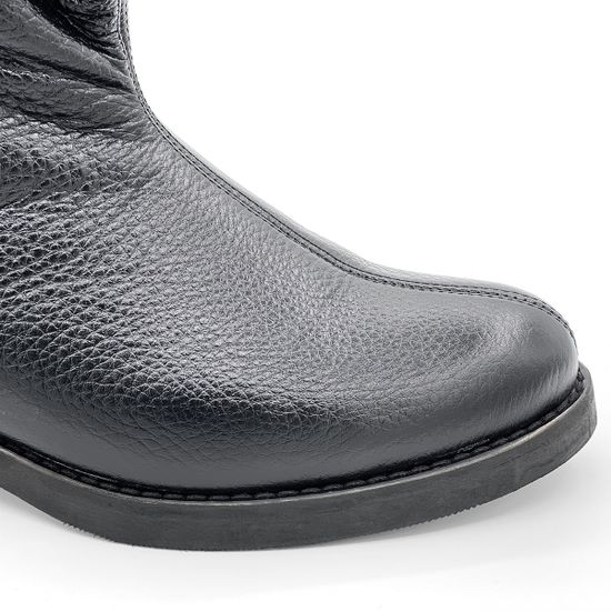 Ботинки Cover черные кожаные МЕХ - фото 5, 5909-2 COV