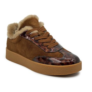 Кеды TUFFONI коричневые замша/лак на меху - фото 2, 1725030VF TUF MORO