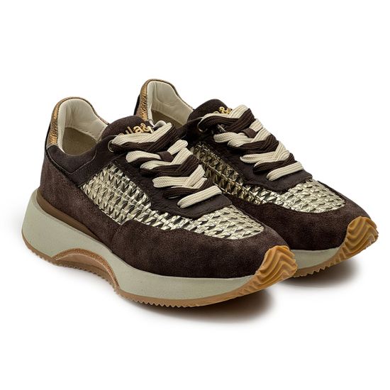 Кроссовки NILA&amp;NILA коричневые замшевые/кожаные - фото 7, NO9214 NIL MORO