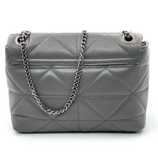 Клатч Di Gregorio серый кожаный - фото 3, 