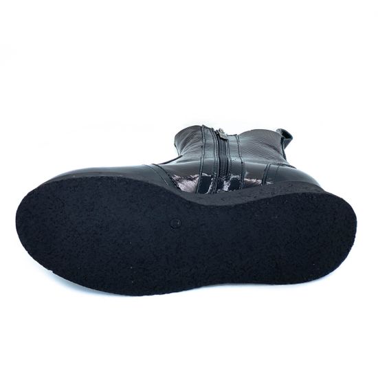 Ботинки Tuffoni черные из лакированной кожи МЕХ - фото 4, 