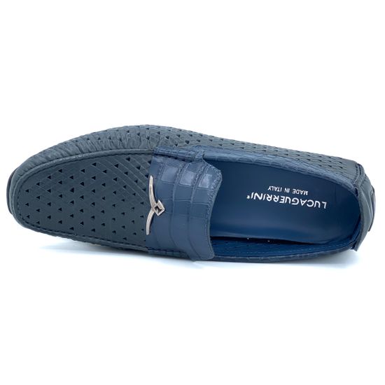 Мокасины Luca Guerrini синие кожаные - фото 5, 