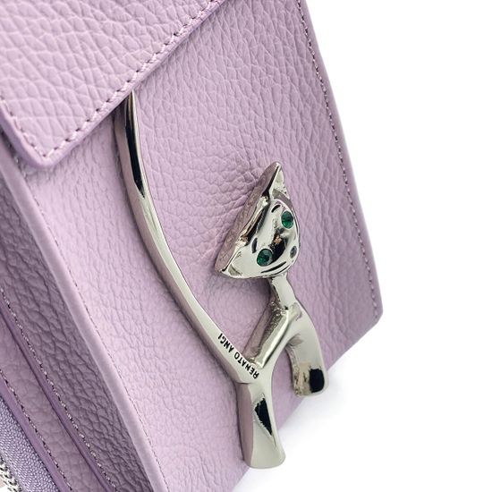 Кошелек-сумка Renato Angi фиолетовый кожаный - фото 4, 