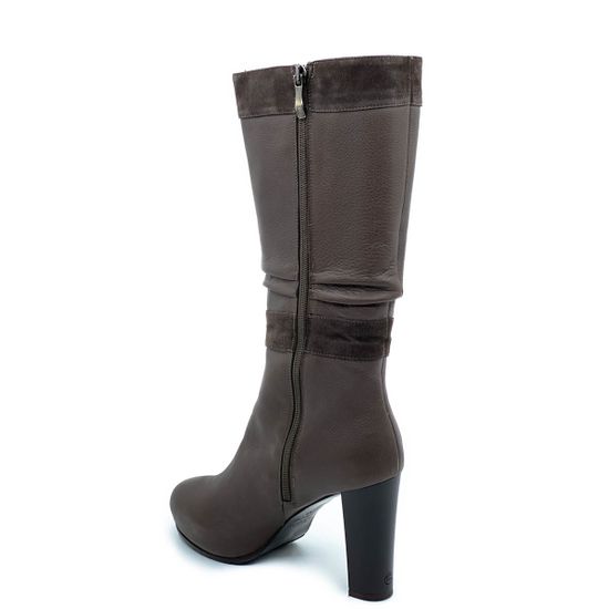 Сапоги Giorgio Piergentili серые кожаные МЕХ - фото 3, 