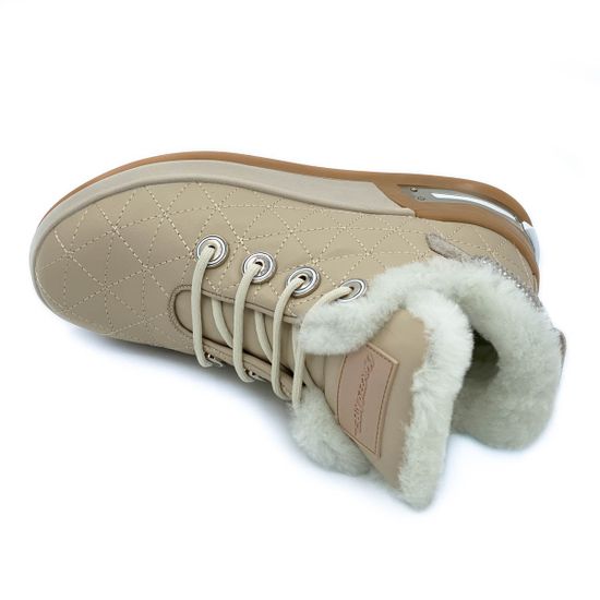 Кроссовки Marcelo Lopez бежевые кожаные МЕХ - фото 5, ER15921 ML BEIGE