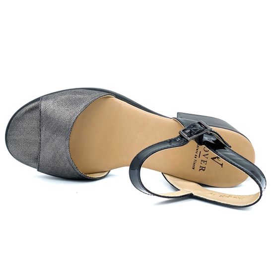 Босоножки Cover черно-серебряные кожаные - фото 5, 210(12-24) COV