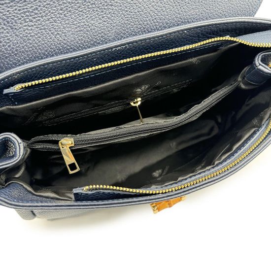 Сумка Di Gregorio синяя кожаная - фото 5, 