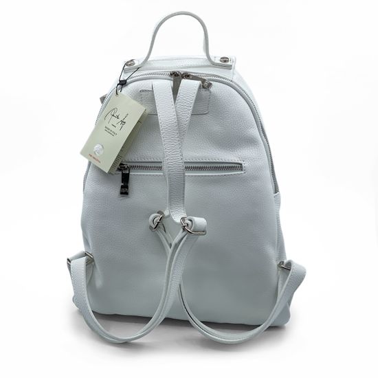 Сумка-рюкзак Renato Angi белая кожаная - фото 3, 