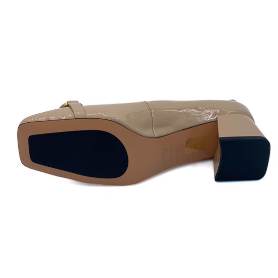 Туфли Tuffoni с перемычкой бежевые кожаные лакированные - фото 4, 1723014PL TUF BEIGE