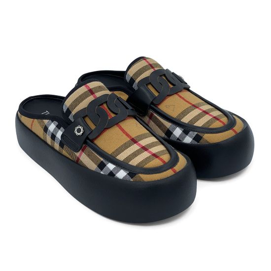 Сабо Tuffoni текстильные/кожаные цвета шотландка - фото 7, 