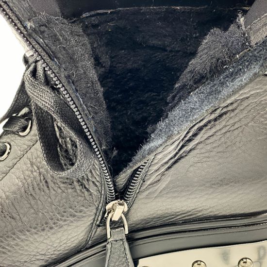 Ботинки Gianni Renzi черные кожаные МЕХ - фото 6, RS1089A GR