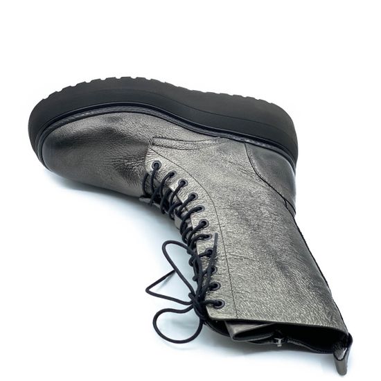 Ботинки Fru.it серебряные кожаные Байка - фото 5, 