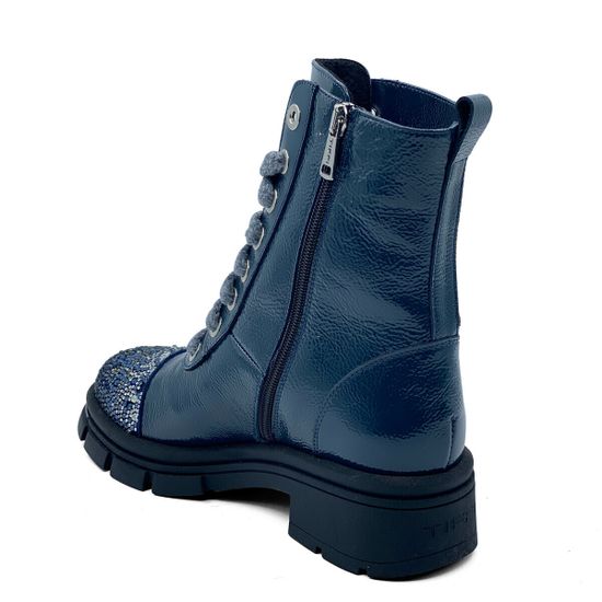 Ботинки Tiffi синие из лакированной кожи на шерсти - фото 2, A383 TI PACIFIC