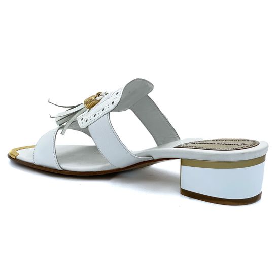 Сабо Loretta Pettinari белые кожаные - фото 3, 