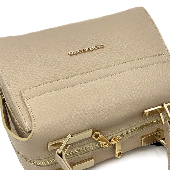 Сумка Di Gregorio бежевая кожаная - фото 4, 