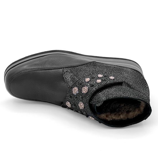 Ботинки Marzetti черные кожаные МЕХ - фото 5, 