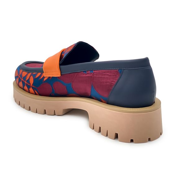 Лоферы NILA&amp;NILA  тестиль/кожа синий/бордо/оранж - фото 3, GIO24009T NIL BORDO