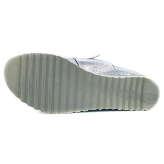 Слипоны Cover серебряные кожаные с открытым носом - фото 4, 
