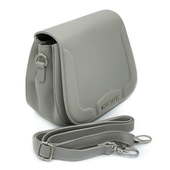 Клатч Di Gregorio серый кожаный - фото 7, 