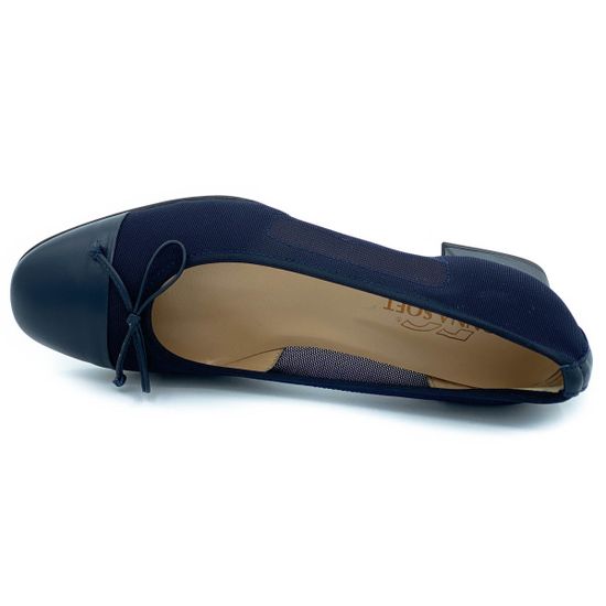 Туфли Donna Soft синие комбинация кожи и текстиля - фото 5, 