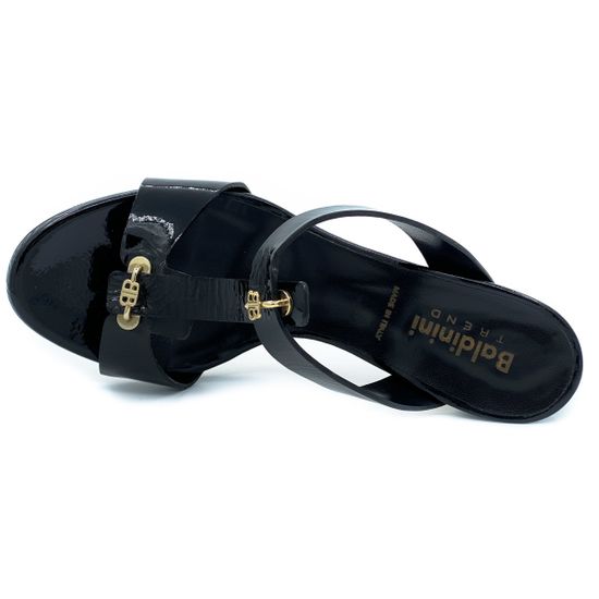 Сабо Baldinini черные из лакированной кожи - фото 4, 398135 BAL