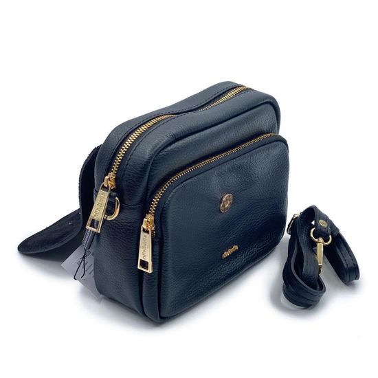 Сумка NILA&amp;NILA кожаная черная с пчелкой - фото 2, 