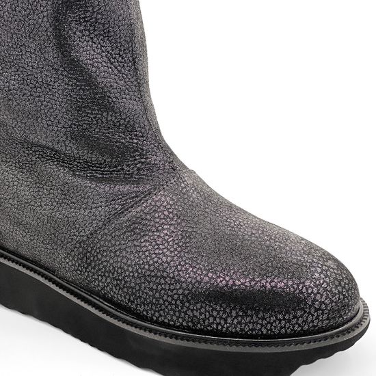 Ботинки Cover антрацит кожаные МЕХ - фото 5, 8091-2 COV