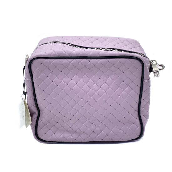 Сумка Renato Angi кросс-боди розовая кожаная  плетеная - фото 3, 