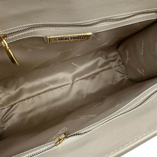 Саквояж Gilda Tonelli бежевый кожаный - фото 5, 1081 TON BEIGE