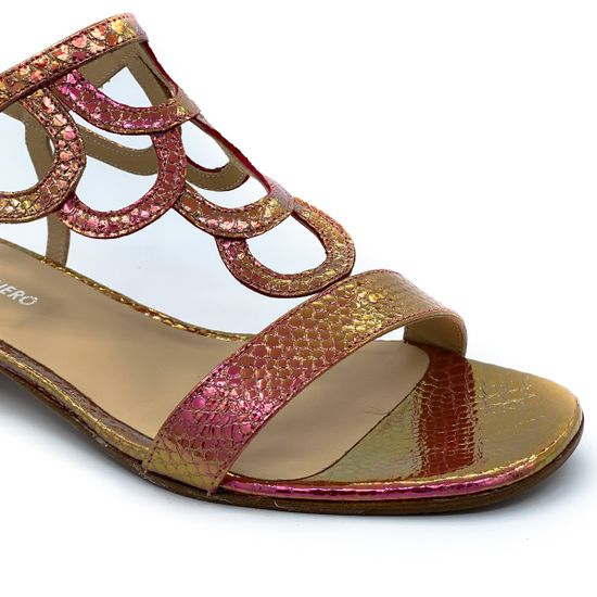 Босоножки Rosso Nero красные тиснение &quot;питон&quot; - фото 6, 