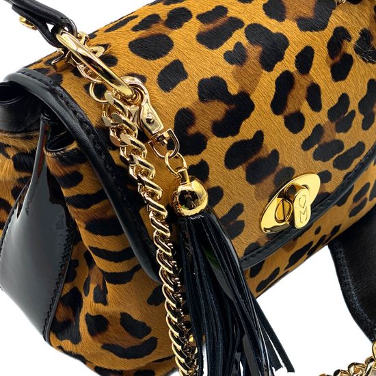 Сумка Marino Orlandi чёрно-рыжая пони - фото 4, 4869 MO LEO BEIGE