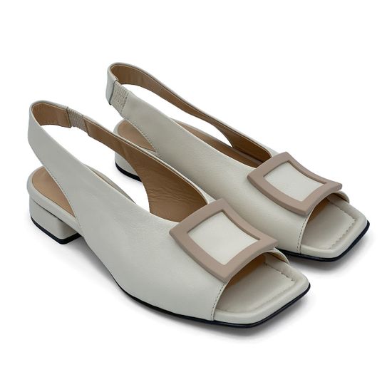 Босоножки MOTCLE бежевые кожаные - фото 8, 