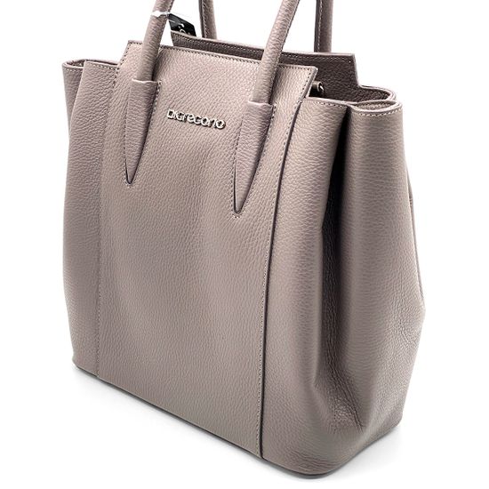 Сумка Di Gregorio серая кожаная - фото 2, 