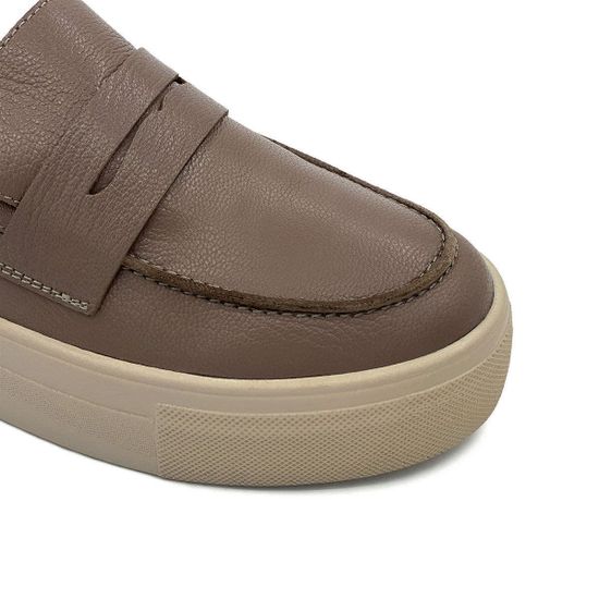 Лоферы CV Cover бежевые кожаные - фото 6, 1705805 COV TAUPE 23