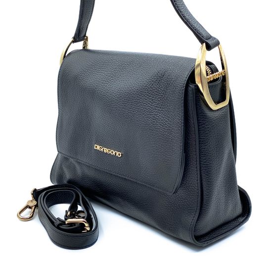 Сумка Di Gregorio черная кожаная - фото 2, 