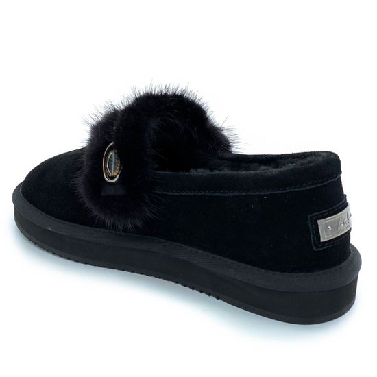 Полуботинки Lab Milano черные замшевые МЕХ - фото 3, 