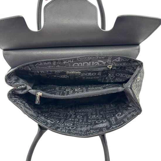 Сумка-саквояж Renato Angi черная кожаная плетенная - фото 5, 3401417 RA NERO