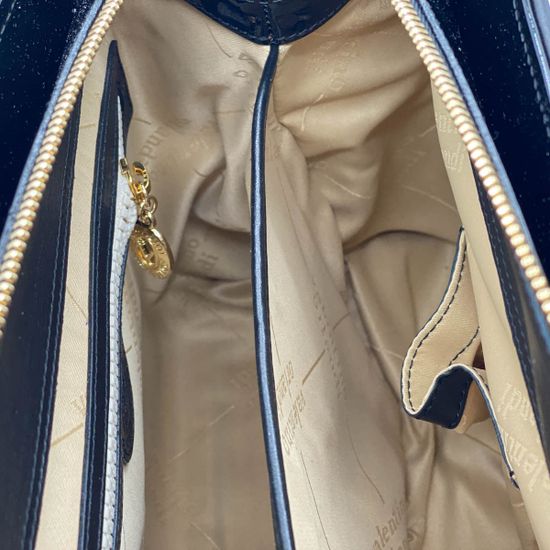 Сумка Valentino Orlandi черная комбинация кожи и лака - фото 5, 