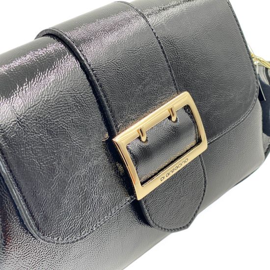 Сумка Di Gregorio черная из лакированной кожи - фото 4, 8745 DG NAPLAK