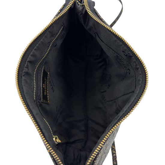 Сумка-клатч Marina Creazioni черно-золотая кожаная &quot;питон&quot; - фото 5, 