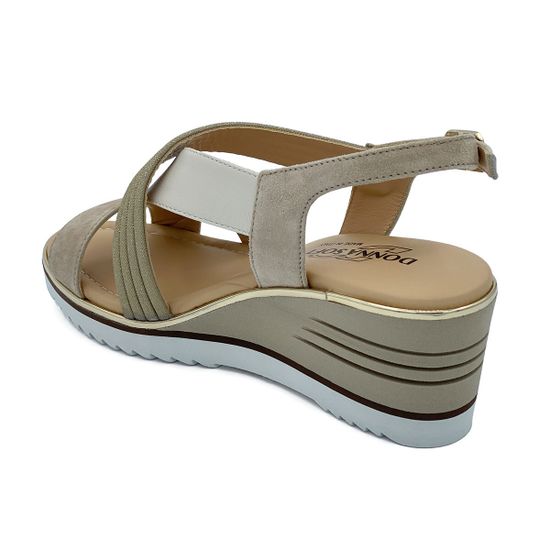 Босоножки Donna Soft бежевые замша/кожа - фото 3, DS1822 DS