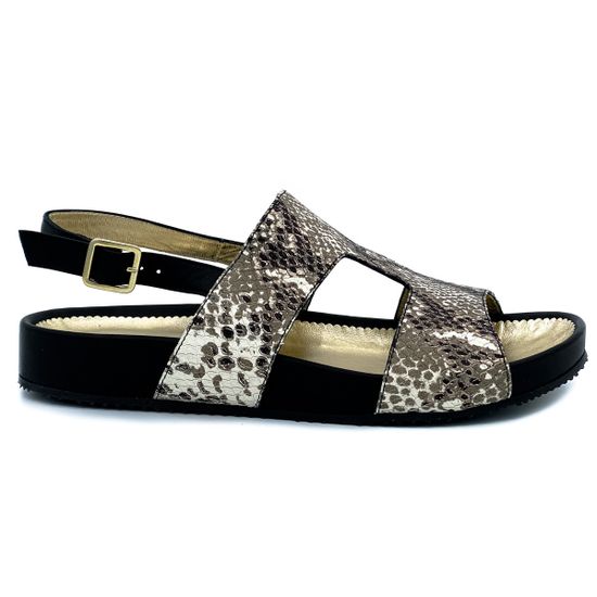 Босоножки Marzetti серые тиснение &quot;питон&quot; - фото 1, 