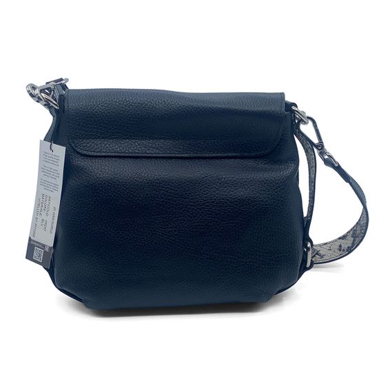 Сумка Di Gregorio синяя кожаная с ручкой под питон - фото 3, 03237 DG BLU