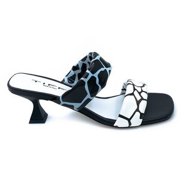 Мюли Tiffi черно-белые из ламинированной кожи - фото 1, J703/50 TI GIRAFFA BIANCO