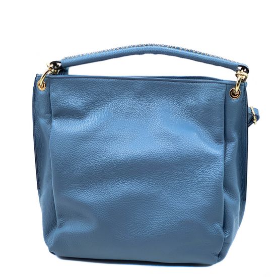 Сумка Di Gregorio голубая  кожаная - фото 3, 