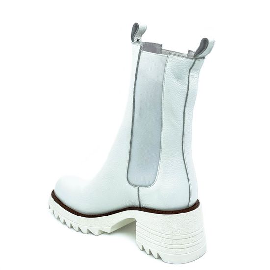 Ботинки челси Mimmu белые кожаные демисезонные - фото 3, M547M3 MIM BIANCO